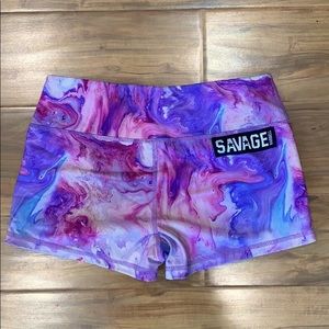 Savage barbell pink marble shorts size medium